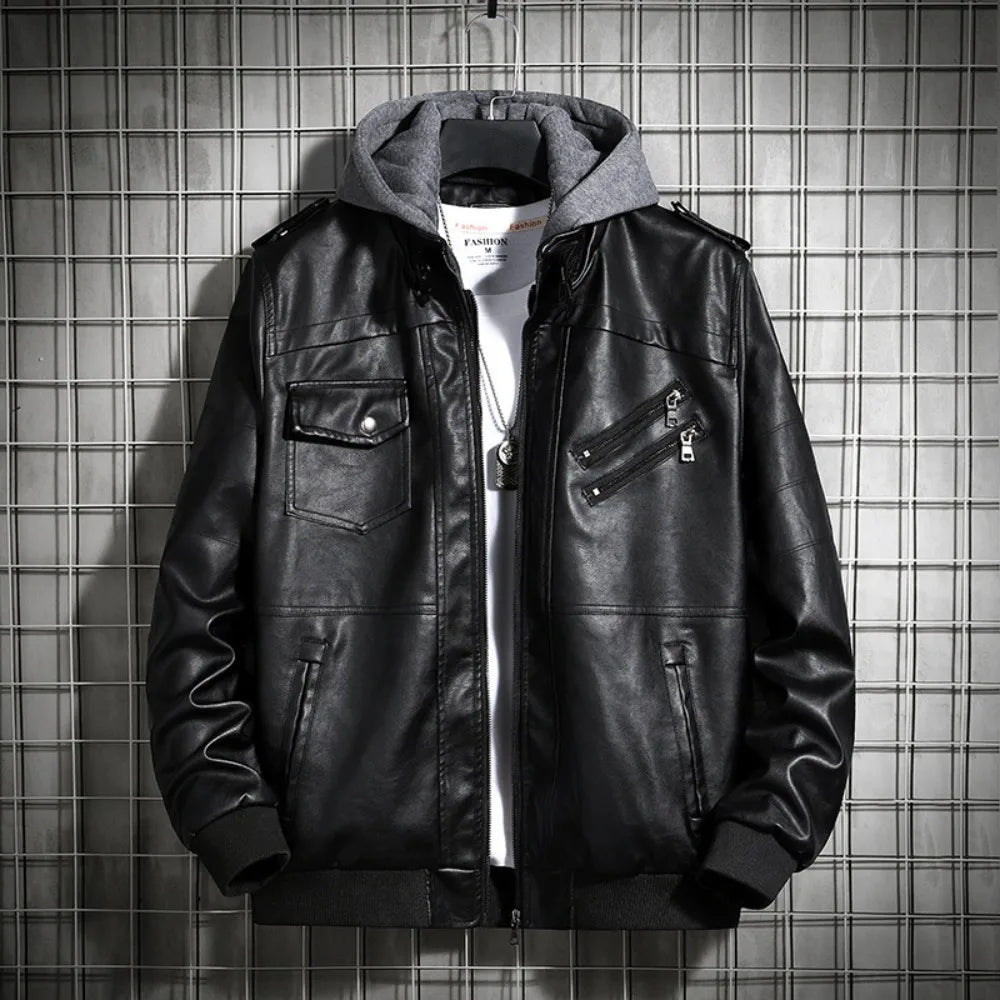 Fabiano D’Angelo Lederjacke mit Kapuze