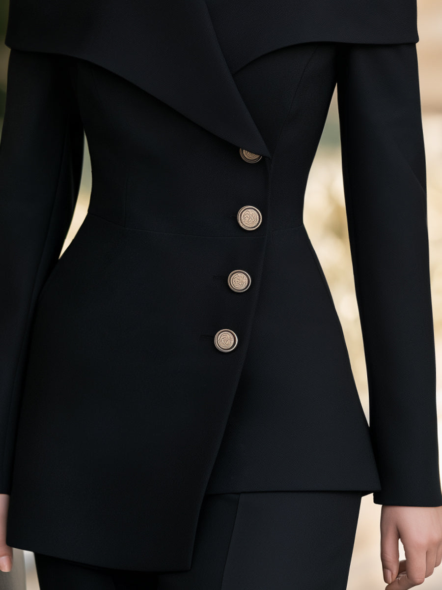 Blazer Zafren noir à épaules dénudées et dos nu