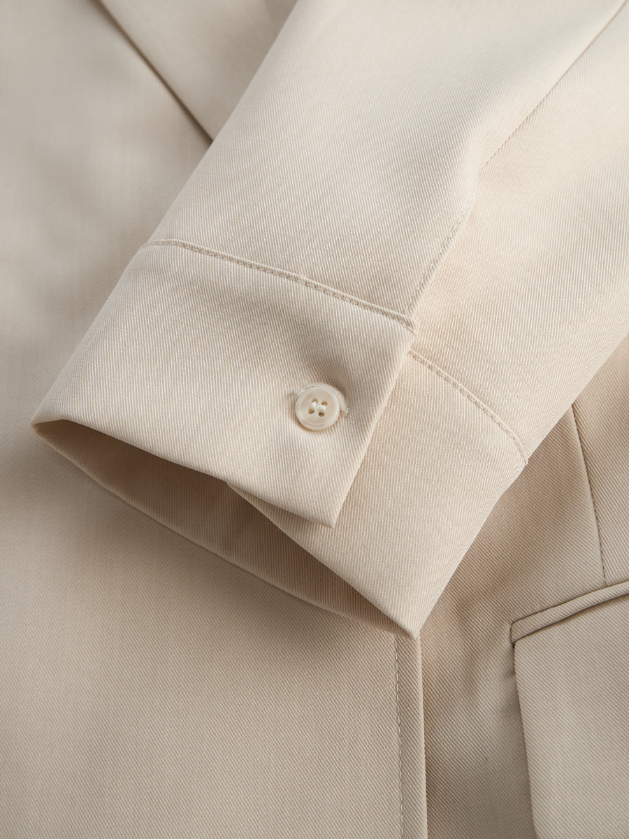 Zafren kremfarget blazer-minikjole med belte
