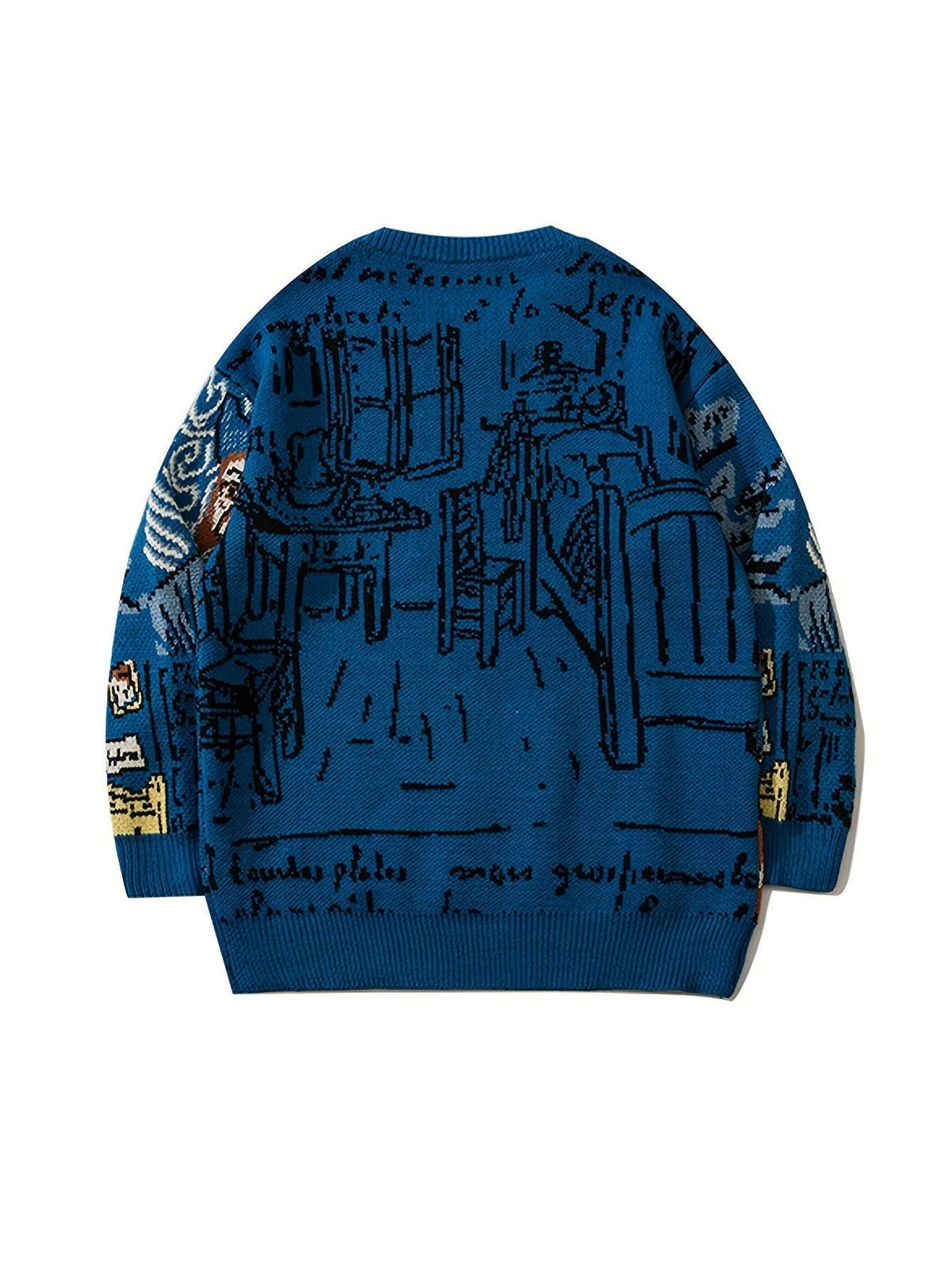 Pullover mit Rundhalsausschnitt und Jacquard-Porträtmotiv
