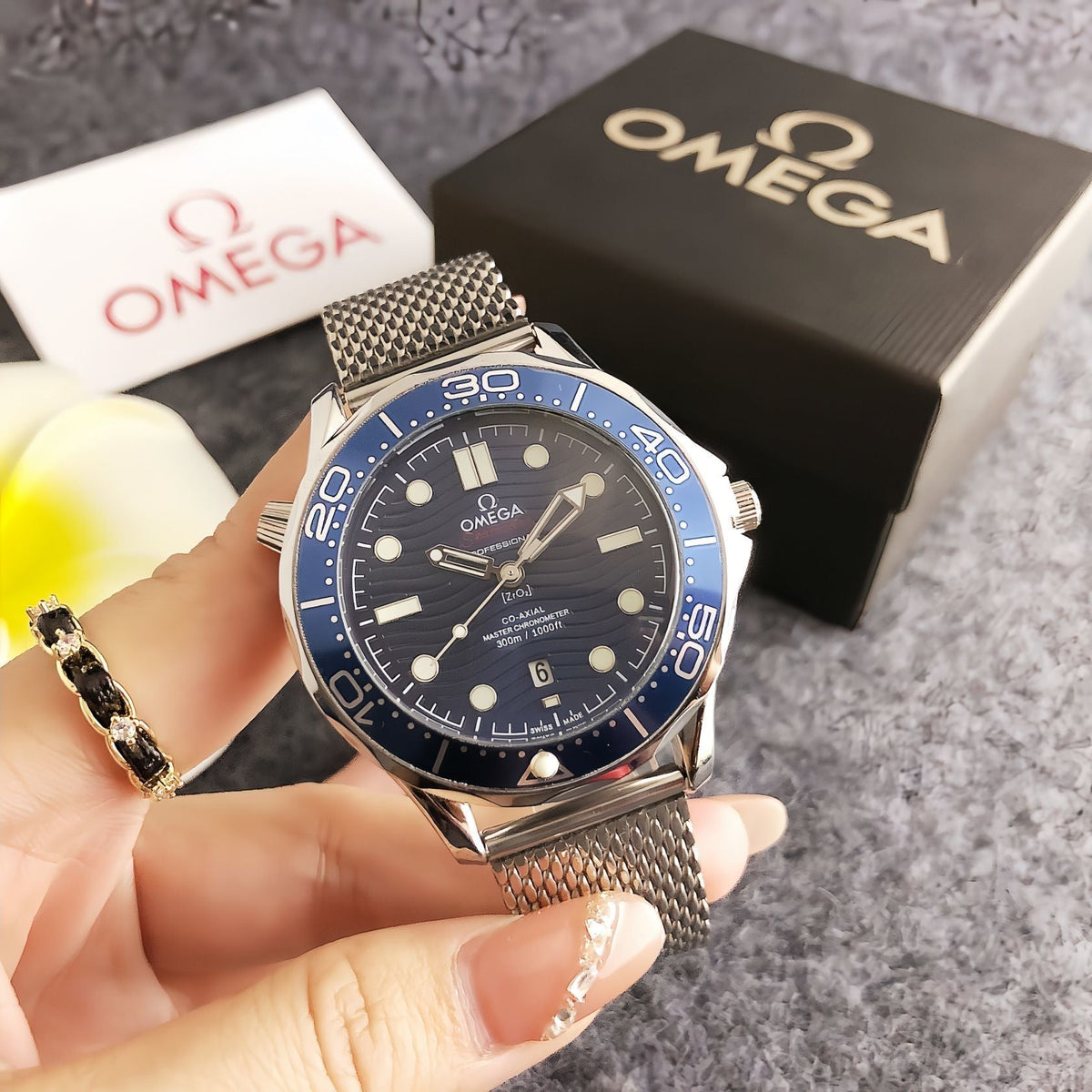 Ocean Phantom Mesh Watch