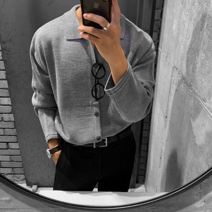 Camisa de punto con botones para hombre Galardo