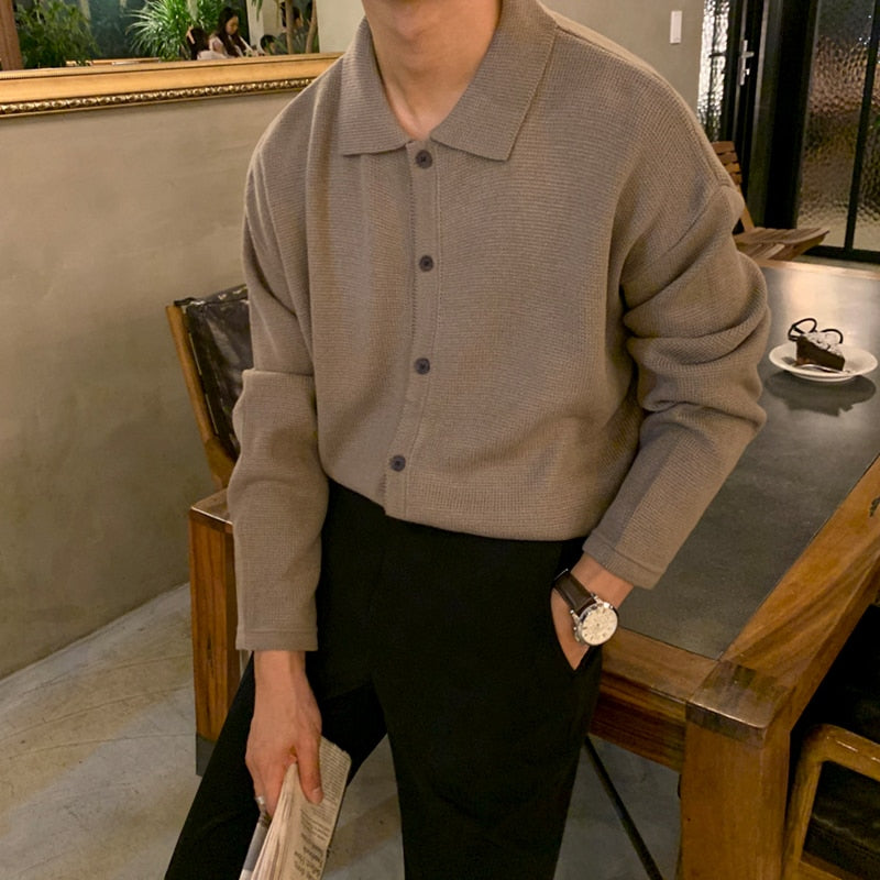 Camisa de punto con botones para hombre Galardo