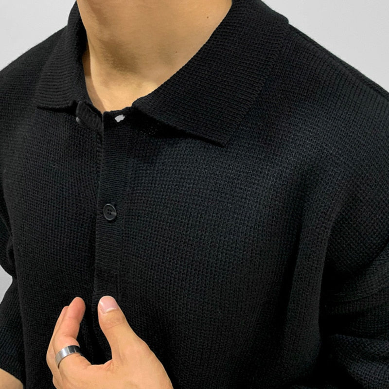 Camisa de punto con botones para hombre Galardo