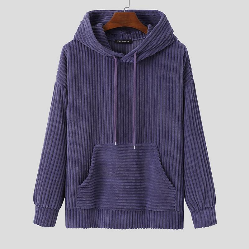 Sweat à capuche en velours côtelé Les