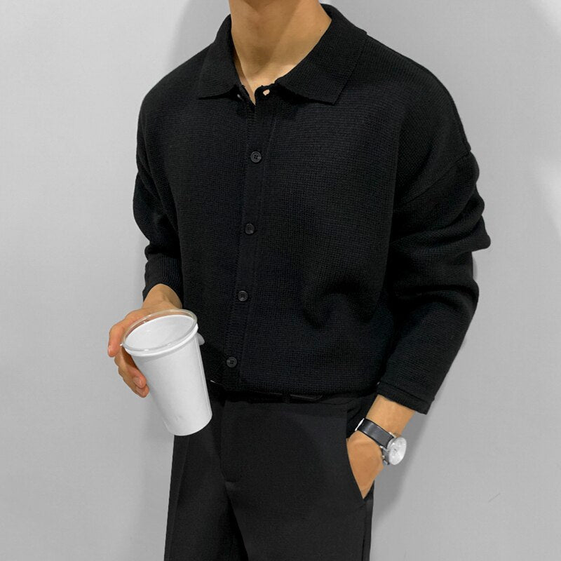 Camisa de punto con botones para hombre Galardo