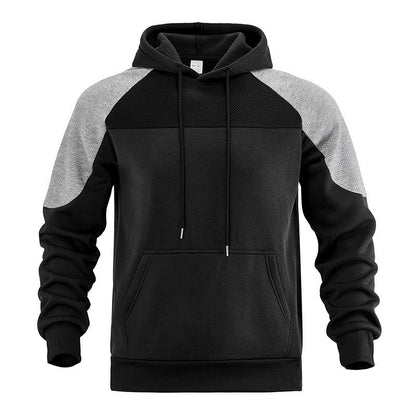 Camisola com capuz e painel texturado em contraste, para homem