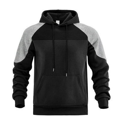 Camisola com capuz e painel texturado em contraste, para homem