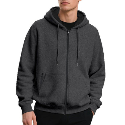 Übergroßer Herren-Hoodie mit durchgehendem Reißverschluss