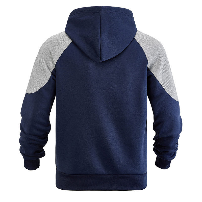 Camisola com capuz e painel texturado em contraste, para homem