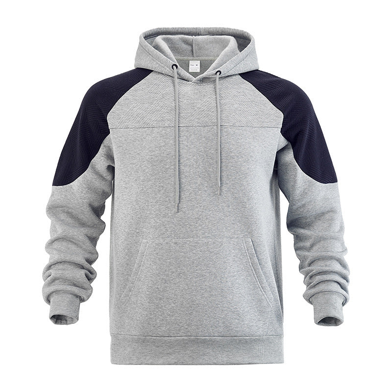 Camisola com capuz e painel texturado em contraste, para homem