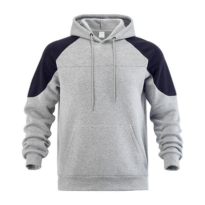 Camisola com capuz e painel texturado em contraste, para homem