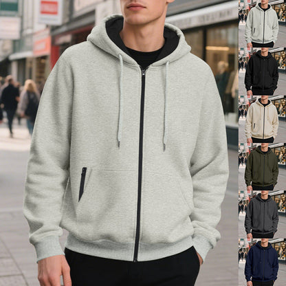Übergroßer Herren-Hoodie mit durchgehendem Reißverschluss