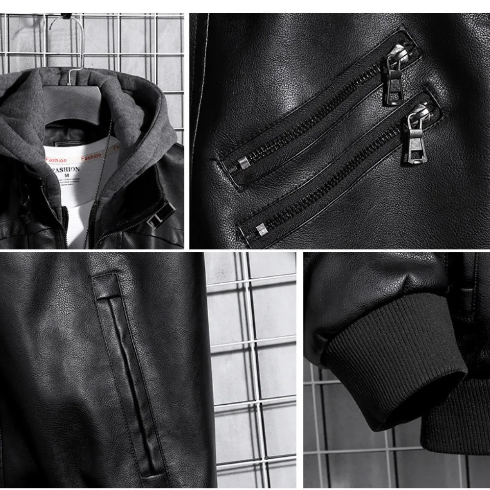 Fabiano D’Angelo Lederjacke mit Kapuze
