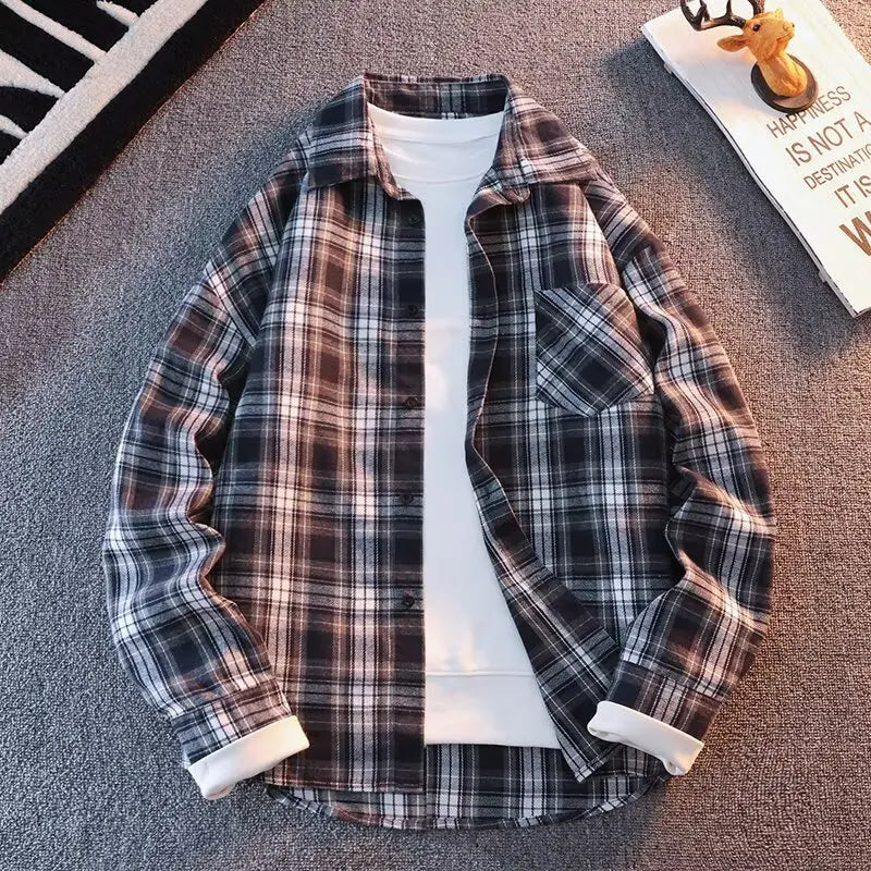 Vinthentic Men’s Casual Plaid Flannel Shirt