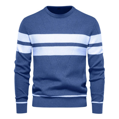 Paul Savin Ανδρικό πλεκτό πουλόβερ slim fit με στρογγυλή λαιμόκοψη