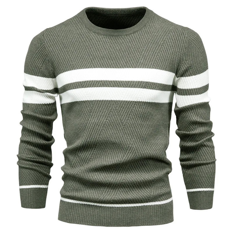 Paul Savin Ανδρικό πλεκτό πουλόβερ slim fit με στρογγυλή λαιμόκοψη