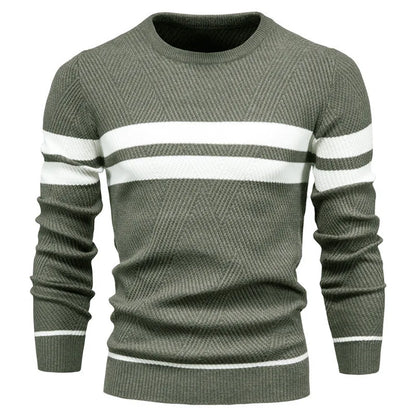 Paul Savin Ανδρικό πλεκτό πουλόβερ slim fit με στρογγυλή λαιμόκοψη