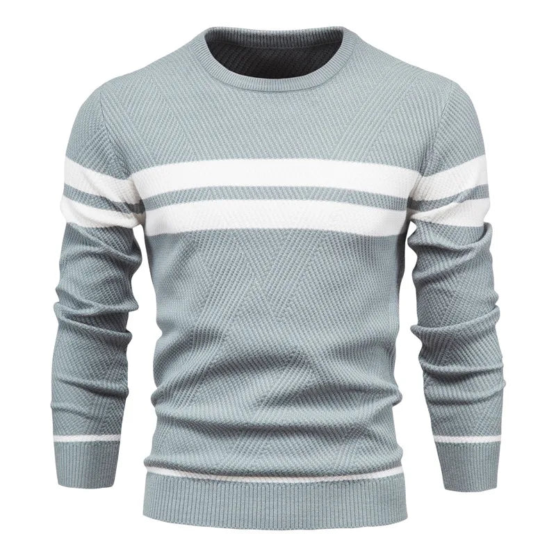 Paul Savin Ανδρικό πλεκτό πουλόβερ slim fit με στρογγυλή λαιμόκοψη