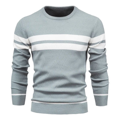 Paul Savin Ανδρικό πλεκτό πουλόβερ slim fit με στρογγυλή λαιμόκοψη