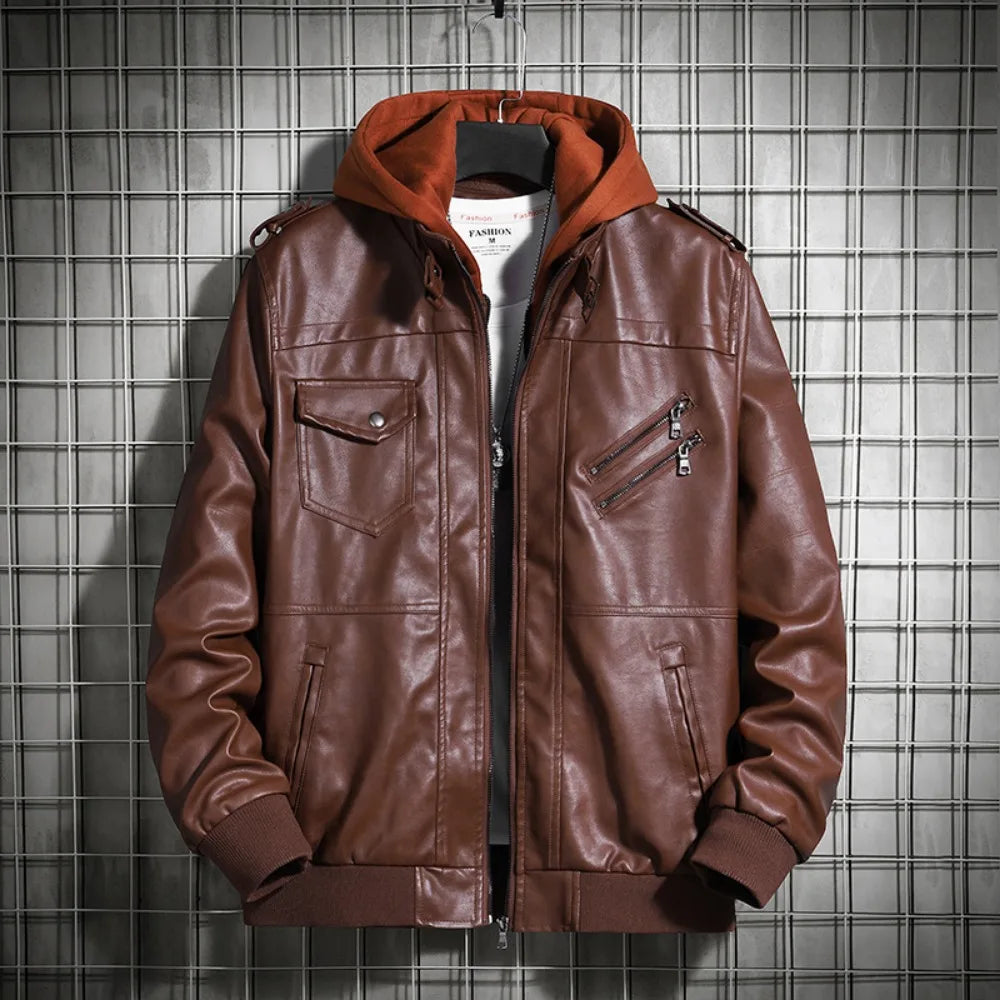 Fabiano D’Angelo Lederjacke mit Kapuze