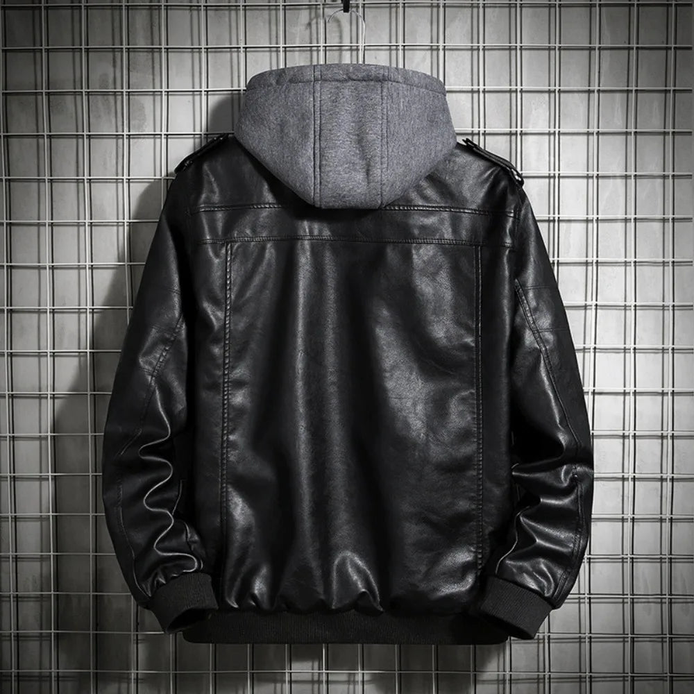 Fabiano D’Angelo Lederjacke mit Kapuze