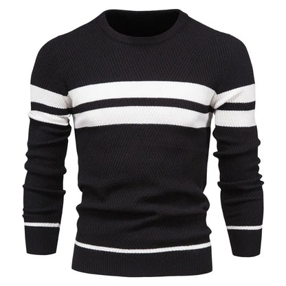 Paul Savin Ανδρικό πλεκτό πουλόβερ slim fit με στρογγυλή λαιμόκοψη