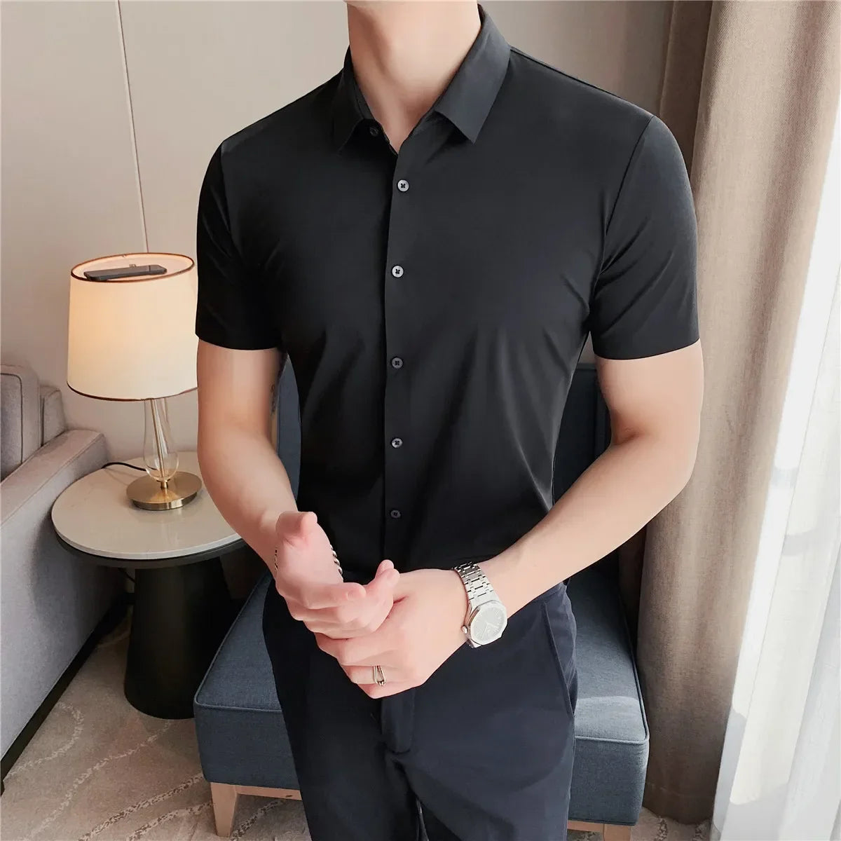 Camisa de mangas curtas para homem Henri Valliere