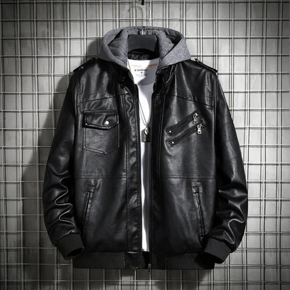 Fabiano D’Angelo Lederjacke mit Kapuze
