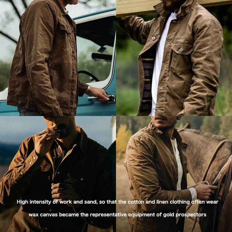 Veste rétro pour homme en toile cirée Vinthentic
