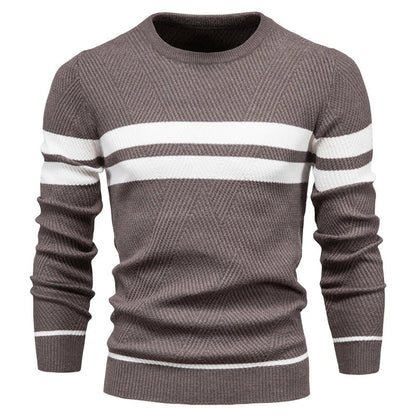 Paul Savin Ανδρικό πλεκτό πουλόβερ slim fit με στρογγυλή λαιμόκοψη