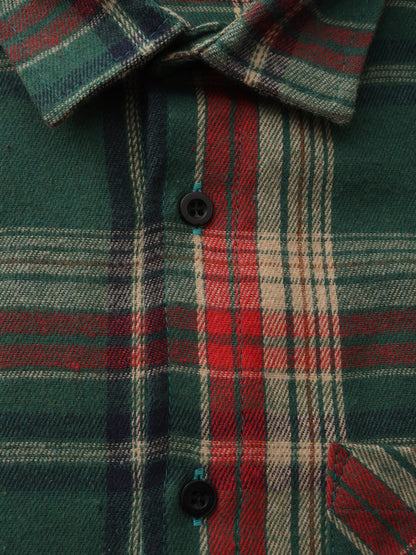Vinthentic Men’s Coffee Plaid Flannel Shirt