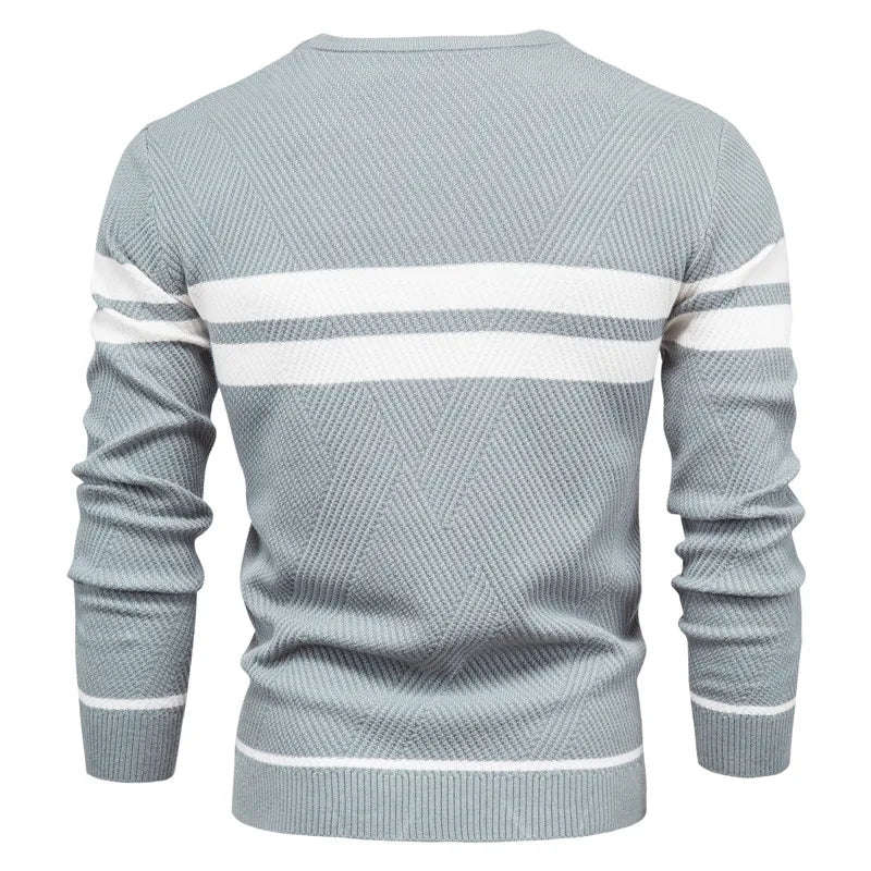 Paul Savin Ανδρικό πλεκτό πουλόβερ slim fit με στρογγυλή λαιμόκοψη