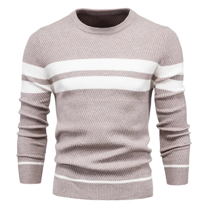 Paul Savin Ανδρικό πλεκτό πουλόβερ slim fit με στρογγυλή λαιμόκοψη