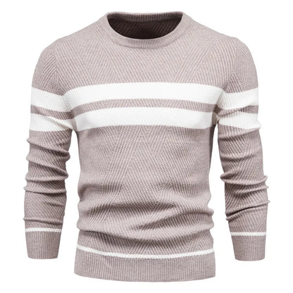 Paul Savin Ανδρικό πλεκτό πουλόβερ slim fit με στρογγυλή λαιμόκοψη
