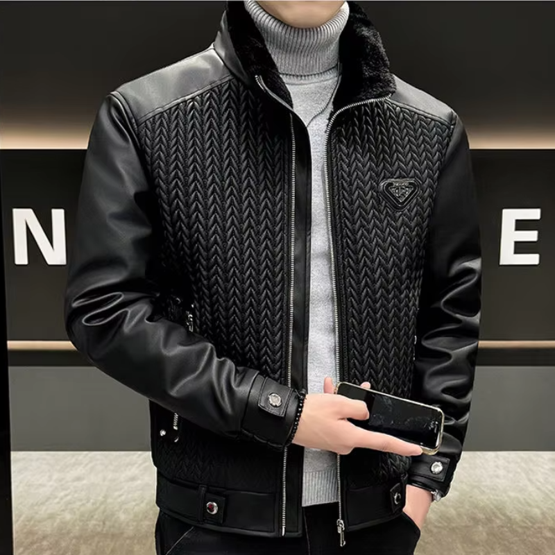 Blouson de motard en cuir Leonardo Fiore