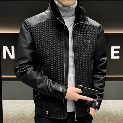 Blouson de motard en cuir Leonardo Fiore