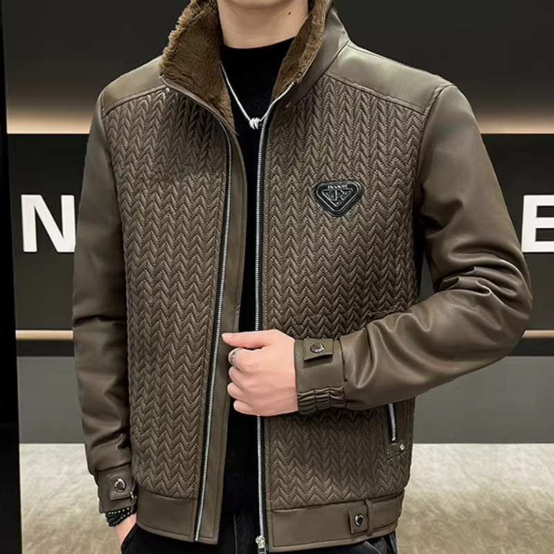 Blouson de motard en cuir Leonardo Fiore