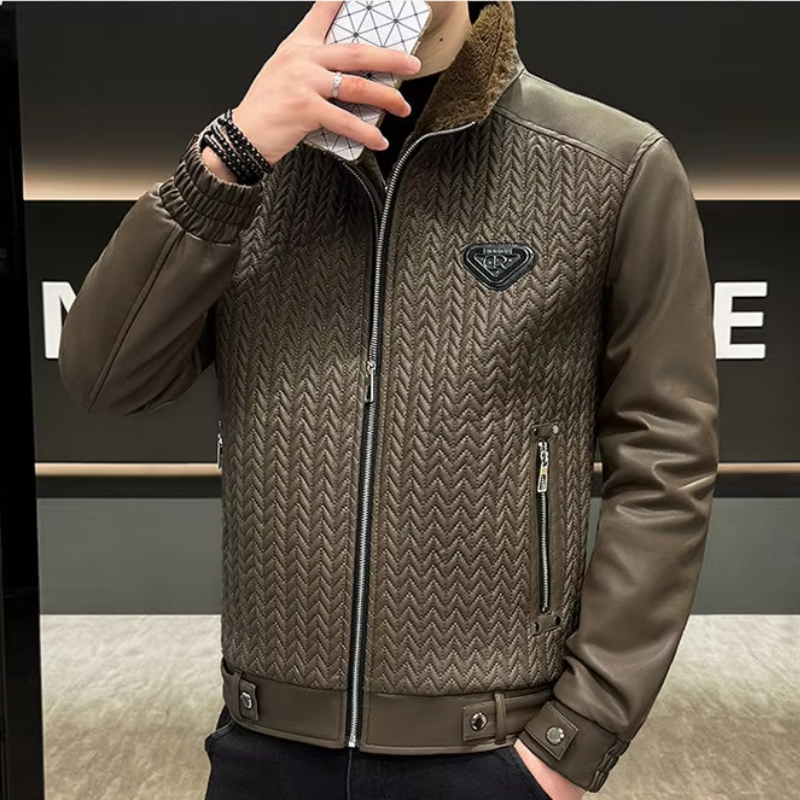 Blouson de motard en cuir Leonardo Fiore