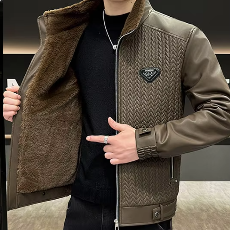 Blouson de motard en cuir Leonardo Fiore
