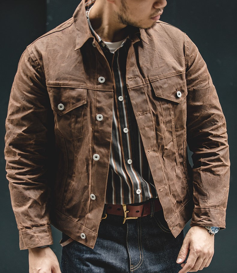 Veste rétro pour homme en toile cirée Vinthentic