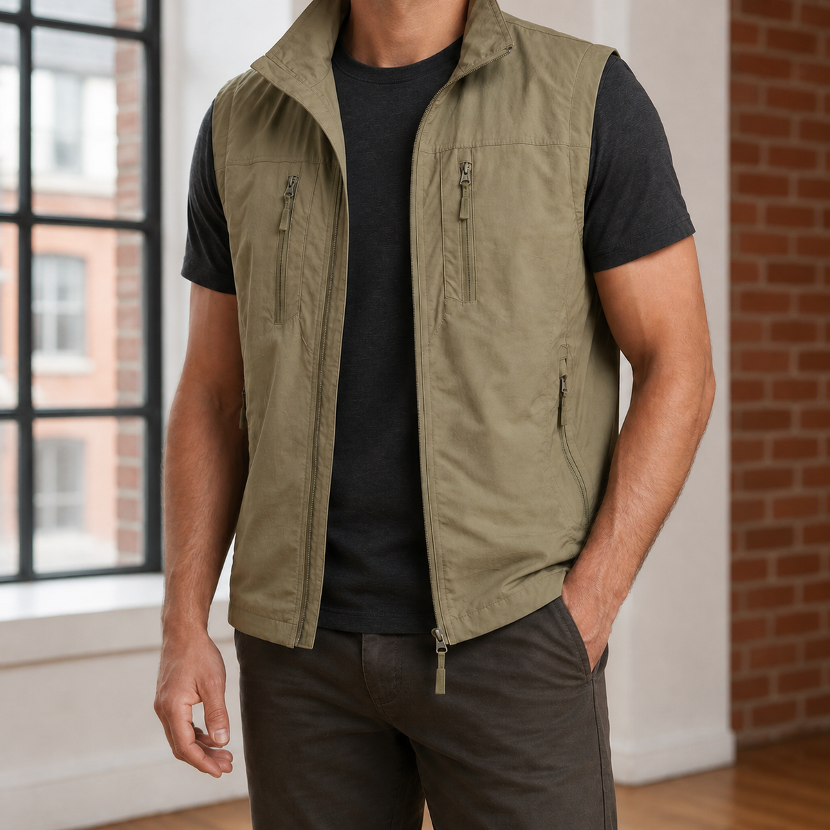 Gilet utilitaire léger en tissu tissé