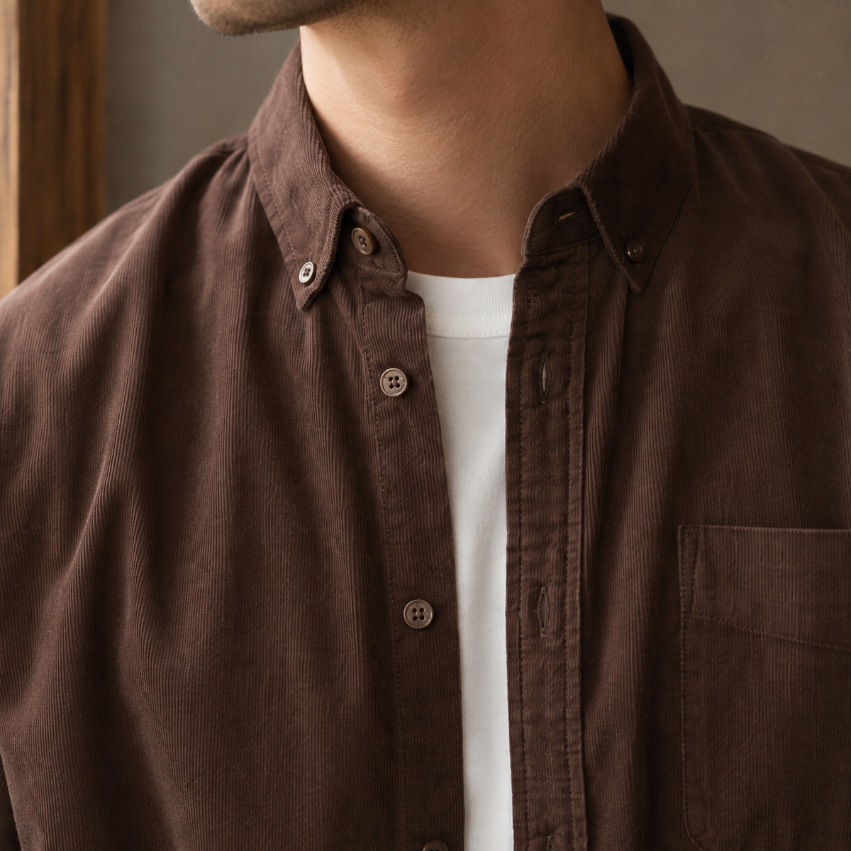 Sobrecamisa descontraída de tecido texturado