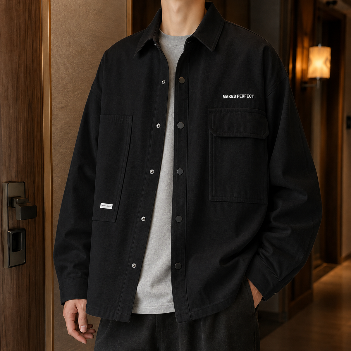 Cotton Blend Utility Jacket