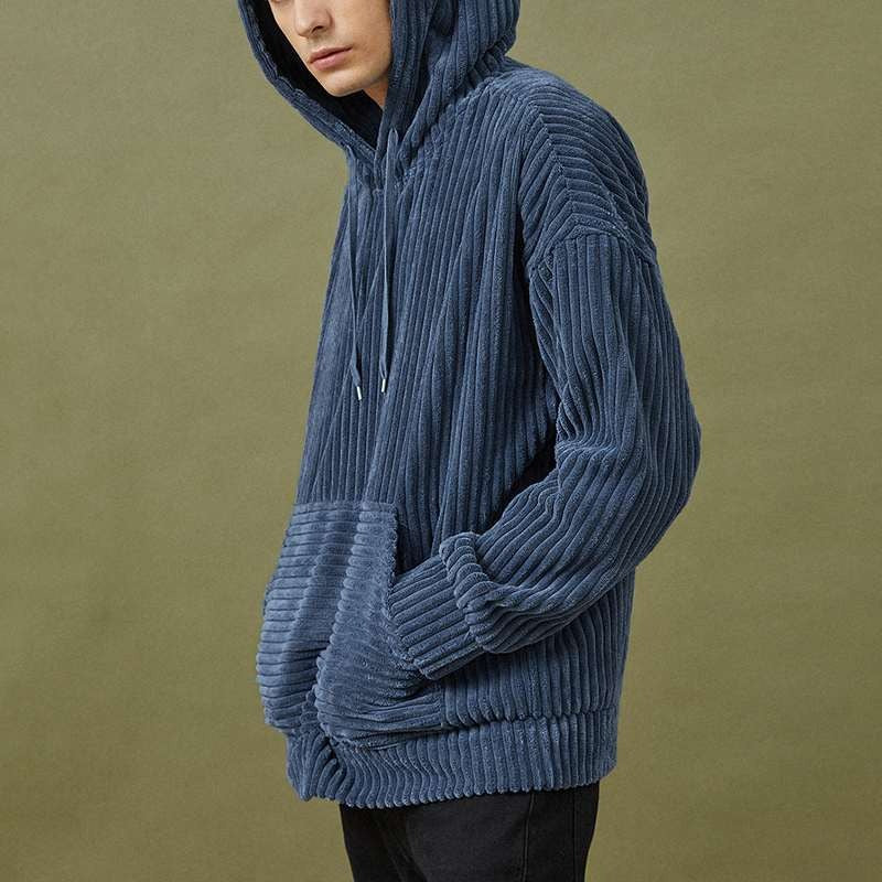 Sweat à capuche en velours côtelé Les