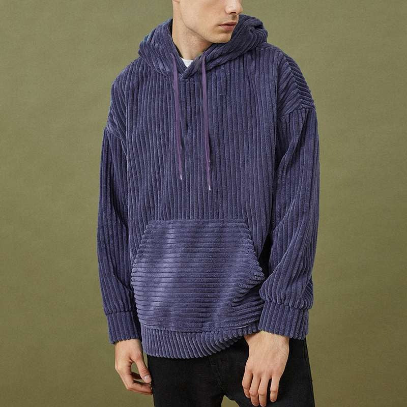 Sweat à capuche en velours côtelé Les