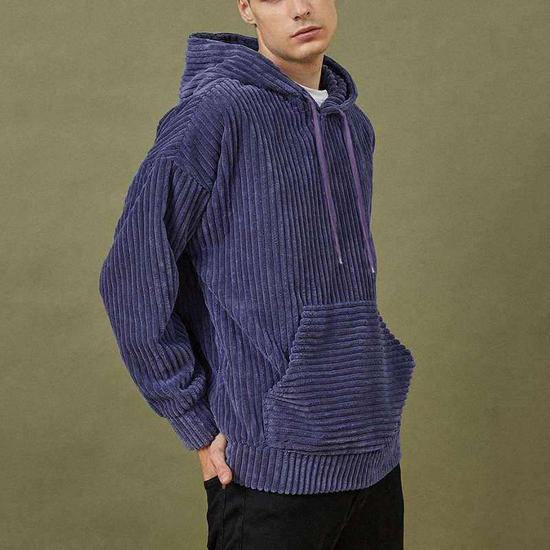 Sweat à capuche en velours côtelé Les