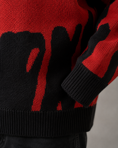 Men's Abstract Knit Drop Shoulder Sweater