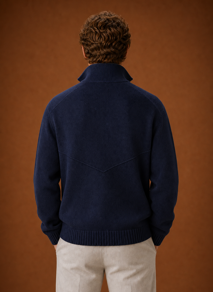 Muška pletena kardiganska jakna s potpunim patentnim zatvaračem