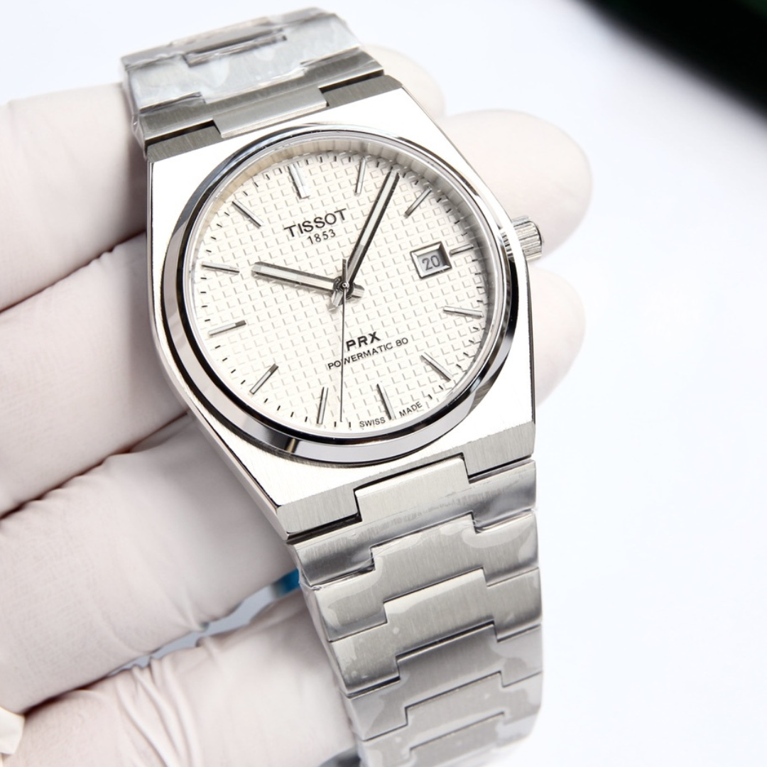 ТЅТ PRX Textured 40mm Watch Silver White